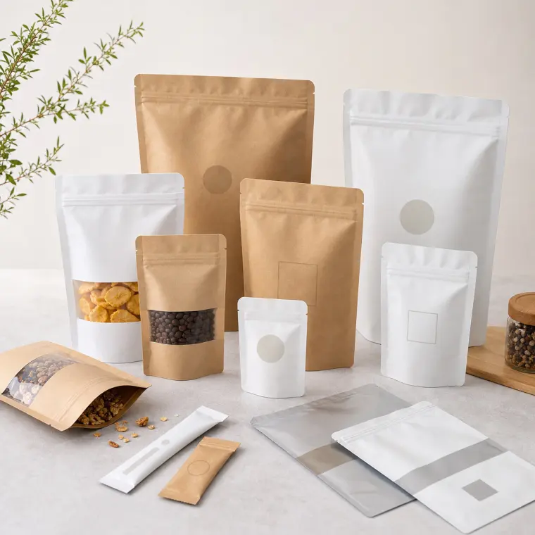 Custom printed food pouch production samples